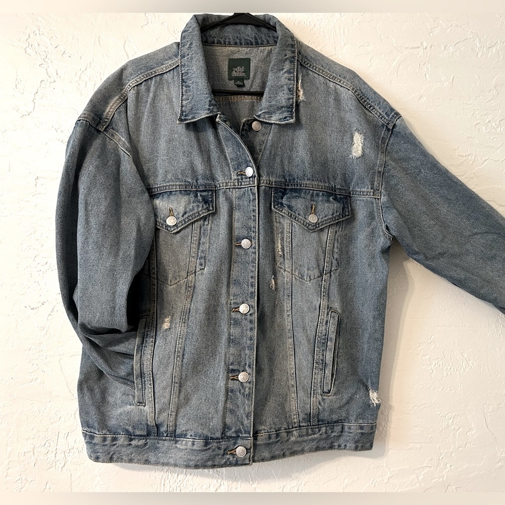 Oversized distressed Jean Jacket. Modern, great condition.